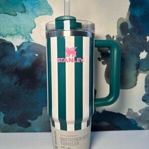 Stanley Striped Green and White Quencher Tumbler